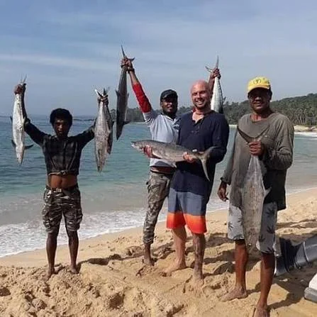 Beachside fishing trip catch in southern Sri Lanka