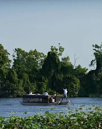 Floating lounge experience on calm waters in Mawella